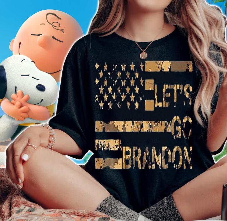 Let's Go Brandon Camouflage American Flag T-Shirt
