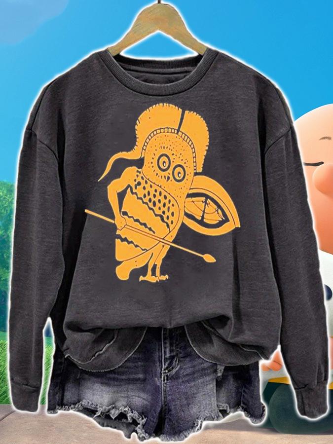Little Owl As A Hoplite Warrior T-Shirt