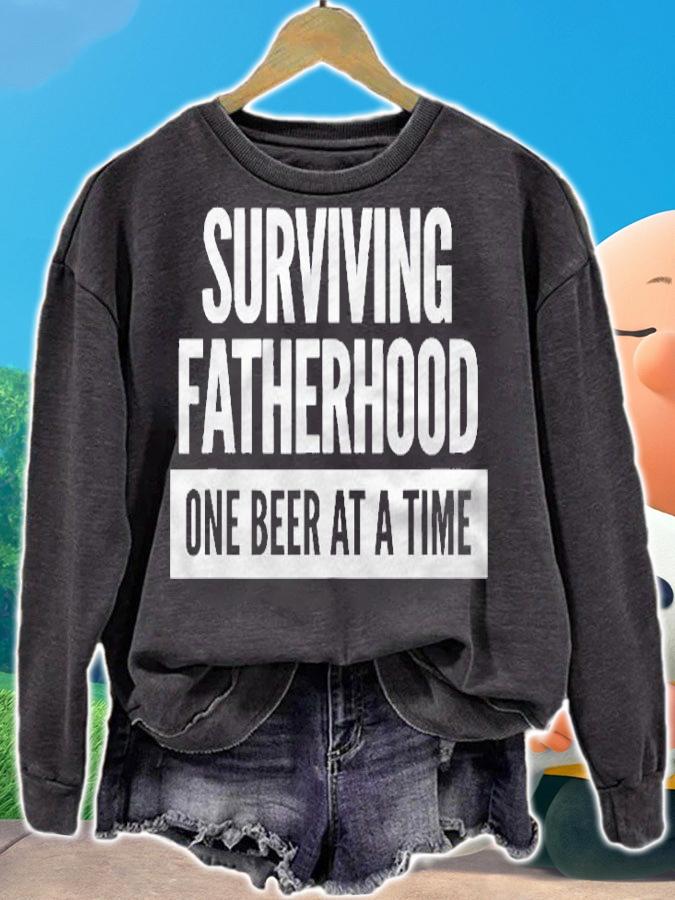 Mens Surviving Fatherhood One Beer At A Time Shirt