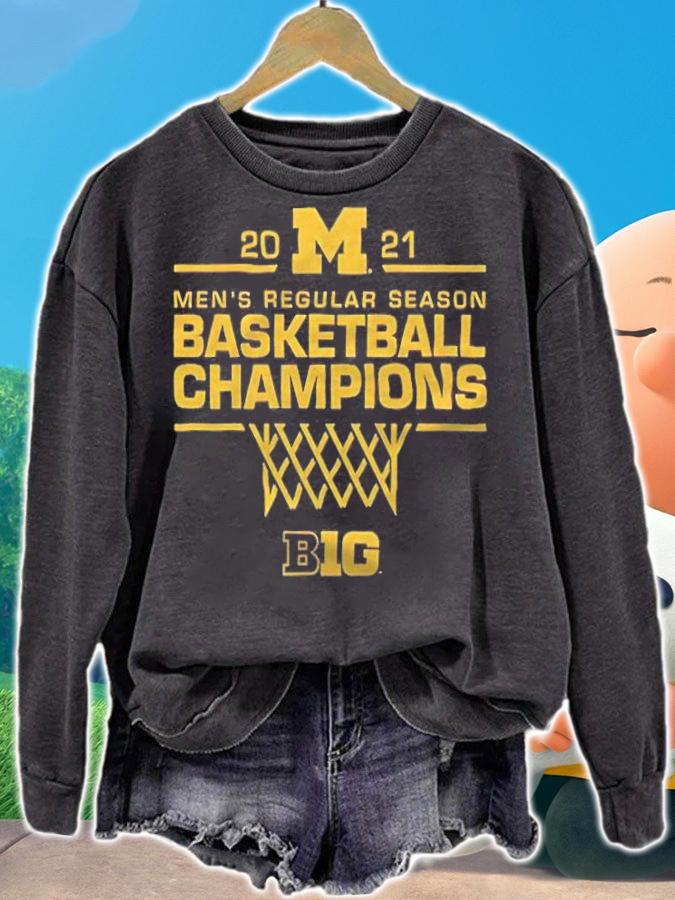 Michigan Wolverines 2021 Men's Regular Season Basketball Champions Big Ten T-shirt sweatshirt