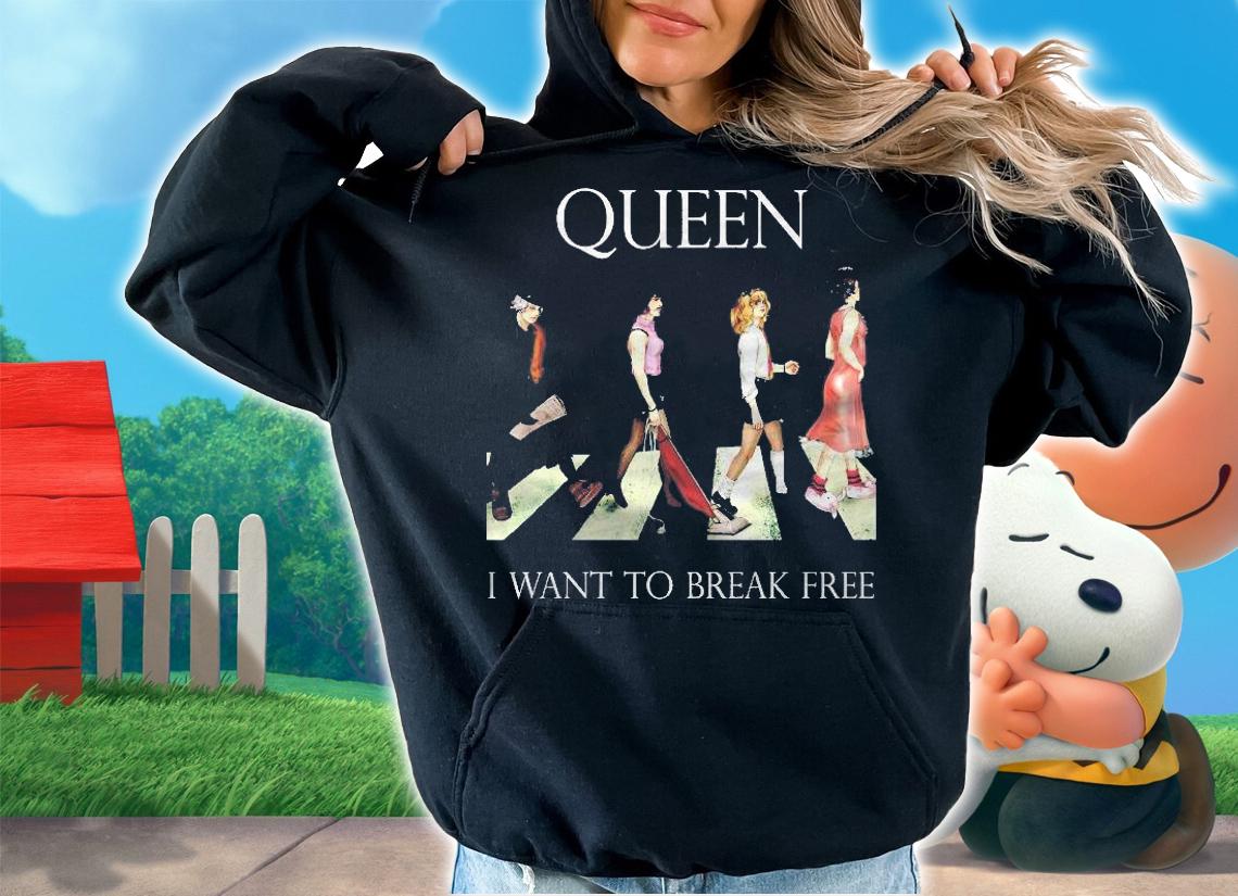 Queen I want to break free abbey road shirt hoodie