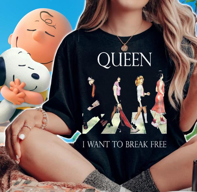 Queen I want to break free abbey road shirt woman shirt