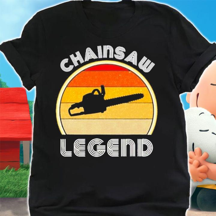 Retro Chainsaw Stuff For Men Lumberjack Woodworking Legend T-Shirt shirt