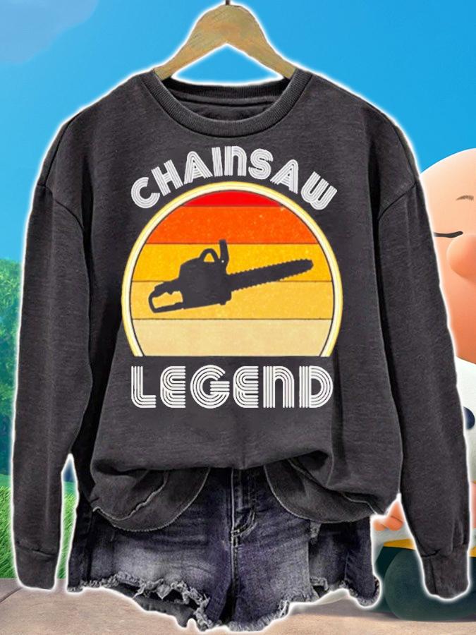 Retro Chainsaw Stuff For Men Lumberjack Woodworking Legend T-Shirt sweatshirt