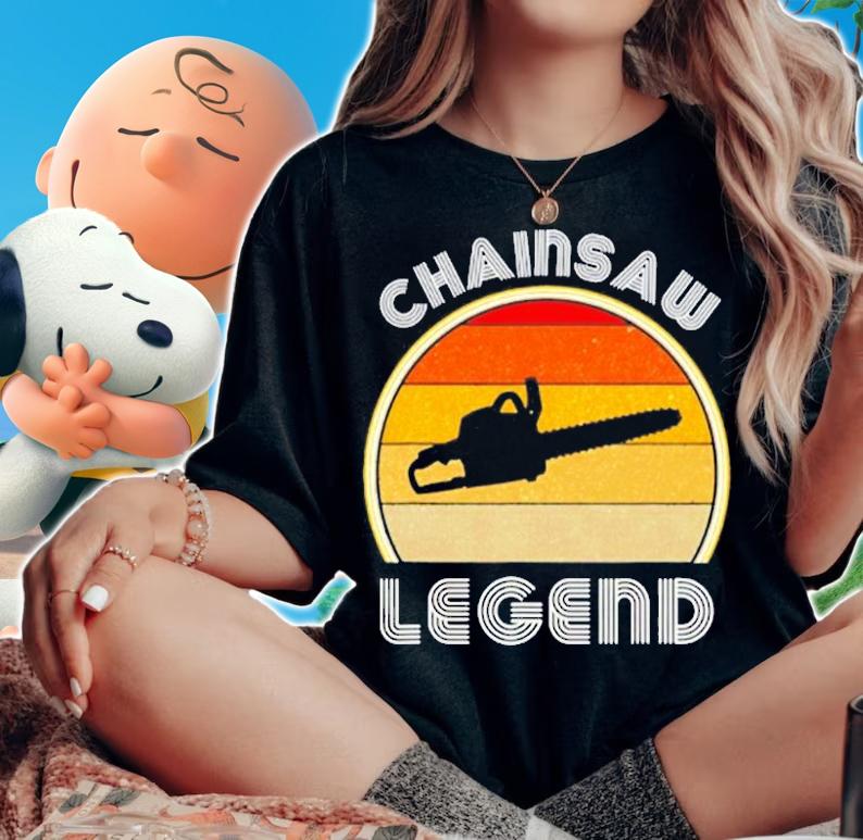 Retro Chainsaw Stuff For Men Lumberjack Woodworking Legend T-Shirt woman shirt