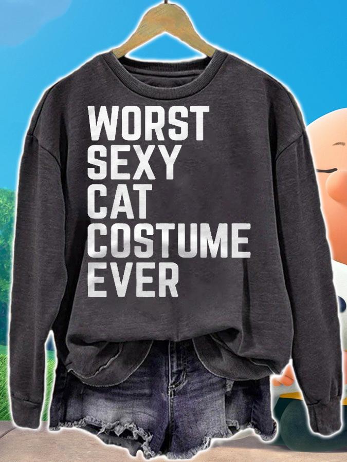Worst Sexy Cat Costume Ever Funny Halloween Shirt sweatshirt