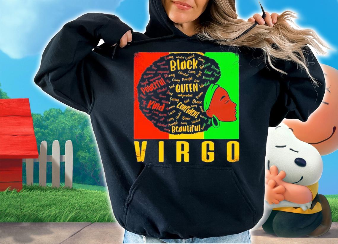 Virgo Strong Black Woman Afro Horoscope Zodiac T-Shirt hoodie