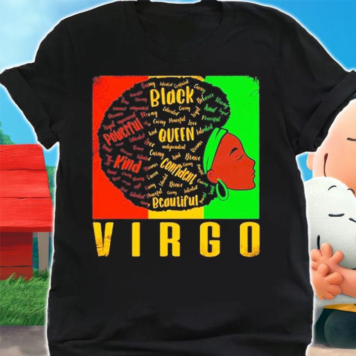 Virgo Strong Black Woman Afro Horoscope Zodiac T-Shirt shirt