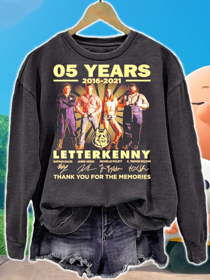 05 years 2016 2021 Letterkenny signatures t-shirt
