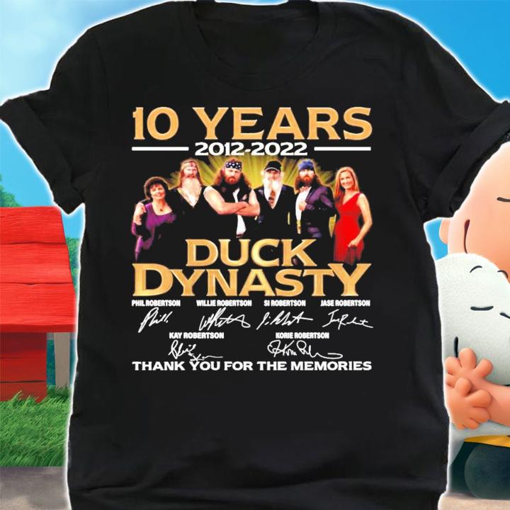 10 years 2012 2022 Duck Dynasty signatures t-shirt shirt