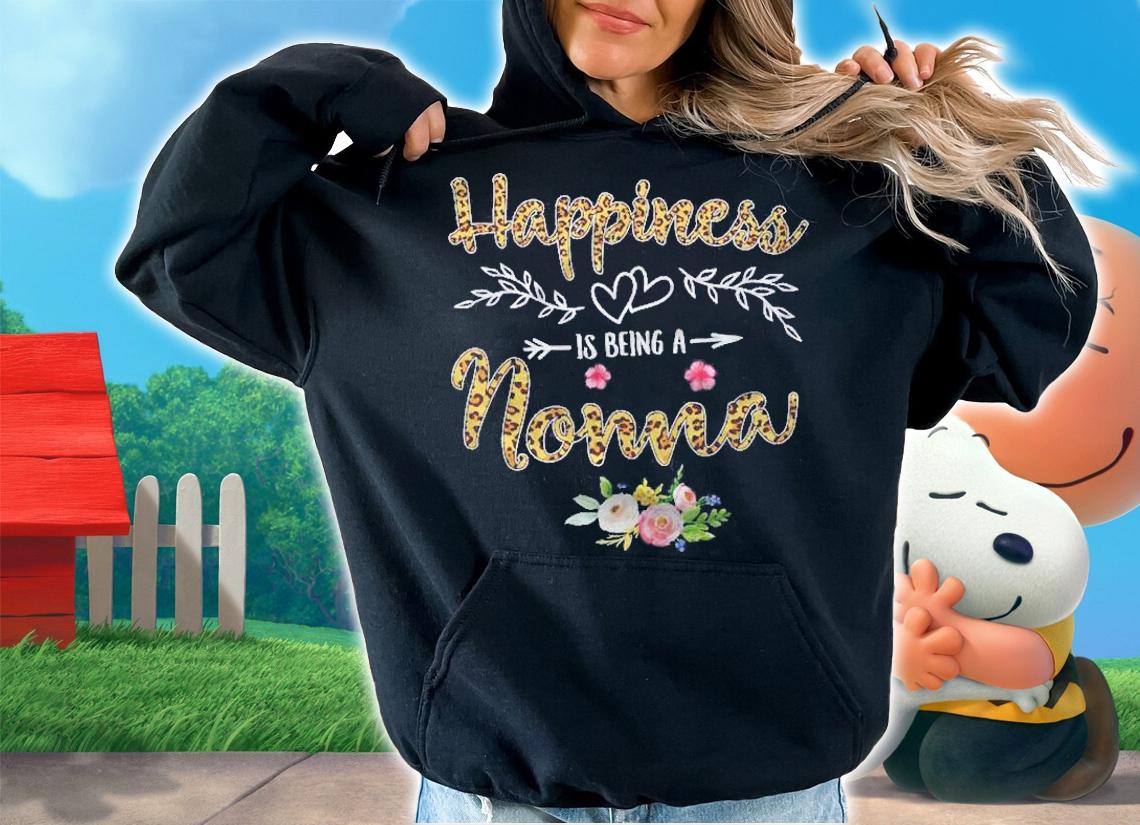 Happiness Is Being A Nonna Ever Women Leopard Decor Grandma Shirt hoodie