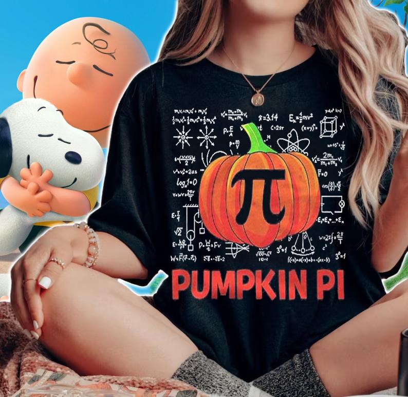 Pumpkin Pi Math Teacher Funny Halloween Thanksgiving Pi Day Shirt woman shirt