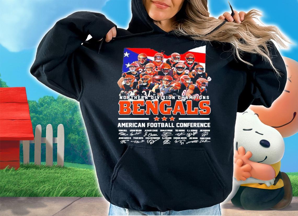 Cincinnati Bengals Northern Division Champions Bengals American Football Conference Signatures Shirt hoodie