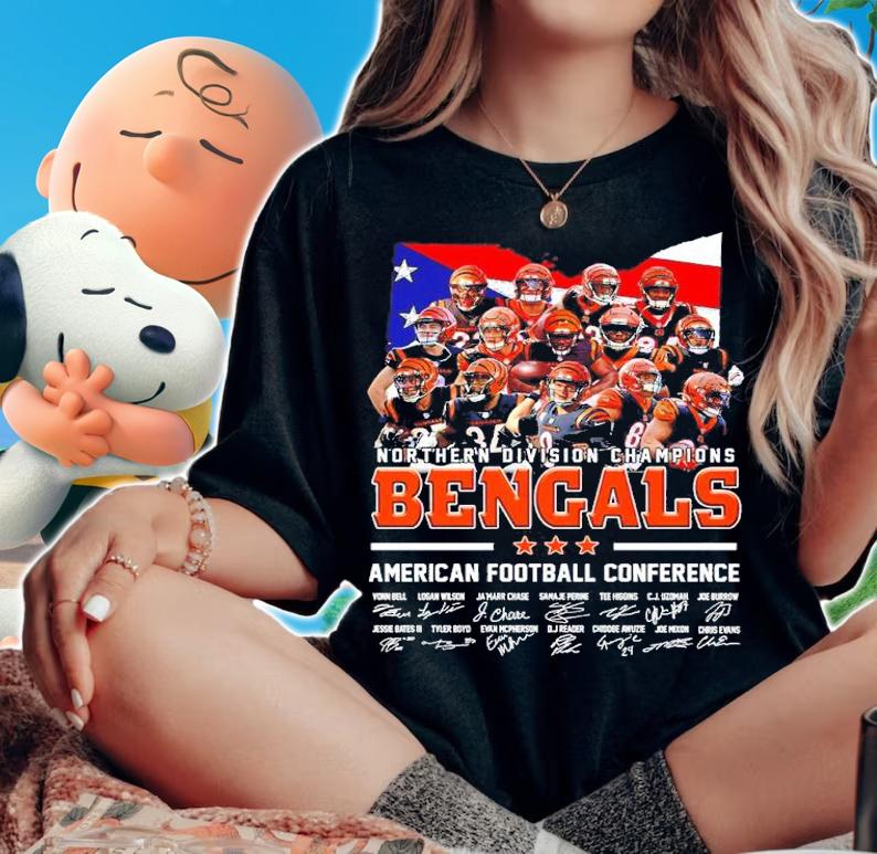 Cincinnati Bengals Northern Division Champions Bengals American Football Conference Signatures Shirt woman shirt
