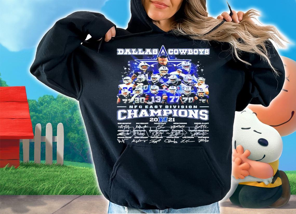 Dallas Cowboys 2021 NFC East Division Champions Signatures Shirt