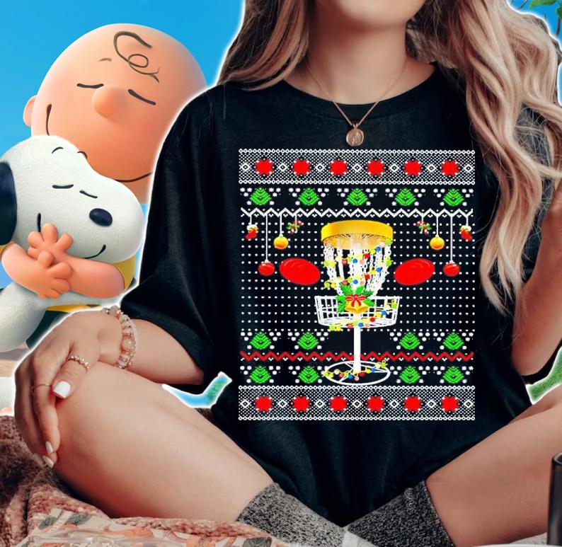 Disc Golf Frisbee Ugly Christmas Shirt