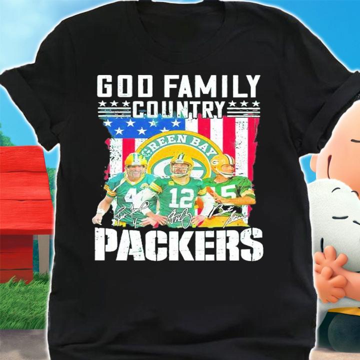 God Family country Green Bay Packer signatures team shirt shirt