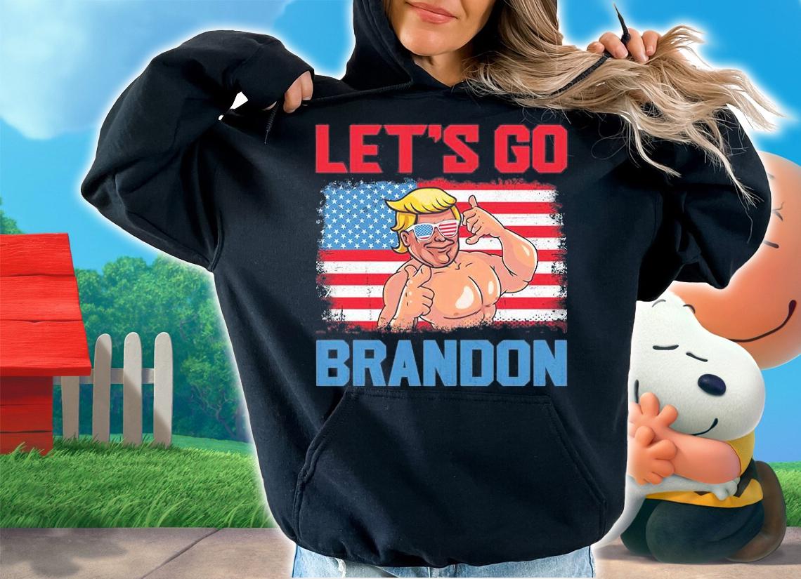Let's Go Brandon Let's Go Brandon Chant Politics Pro Trump USA Flag Funny T-Shirt hoodie