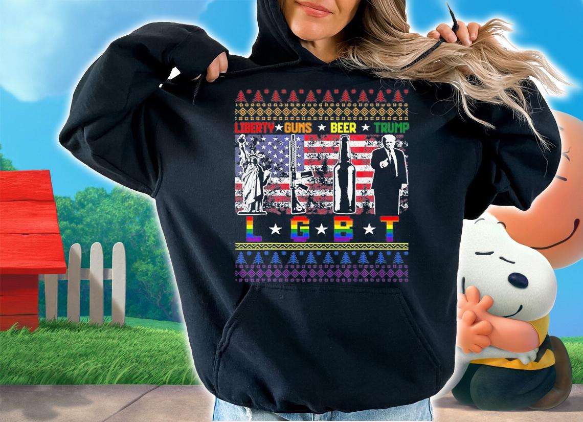Liberty Guns Beer Trump LGBT Vintage T-Shirt