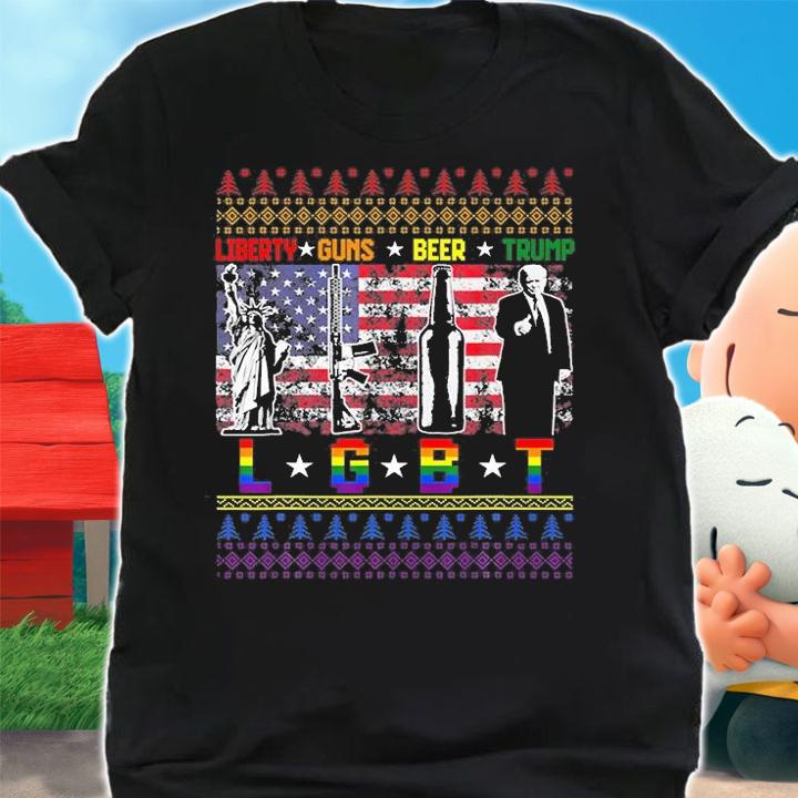 Liberty Guns Beer Trump LGBT Vintage T-Shirt
