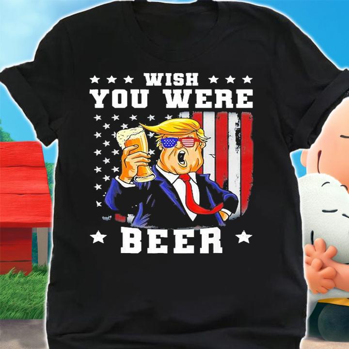 Make Beer Great US Flag July Again 4th Trump Beer T-Shirt shirt