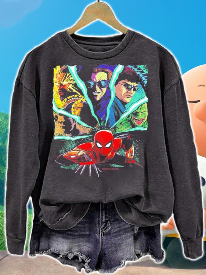 Marvel Spiderman No Way Home Spiderman And Foes Langarmshirt Shirt sweatshirt