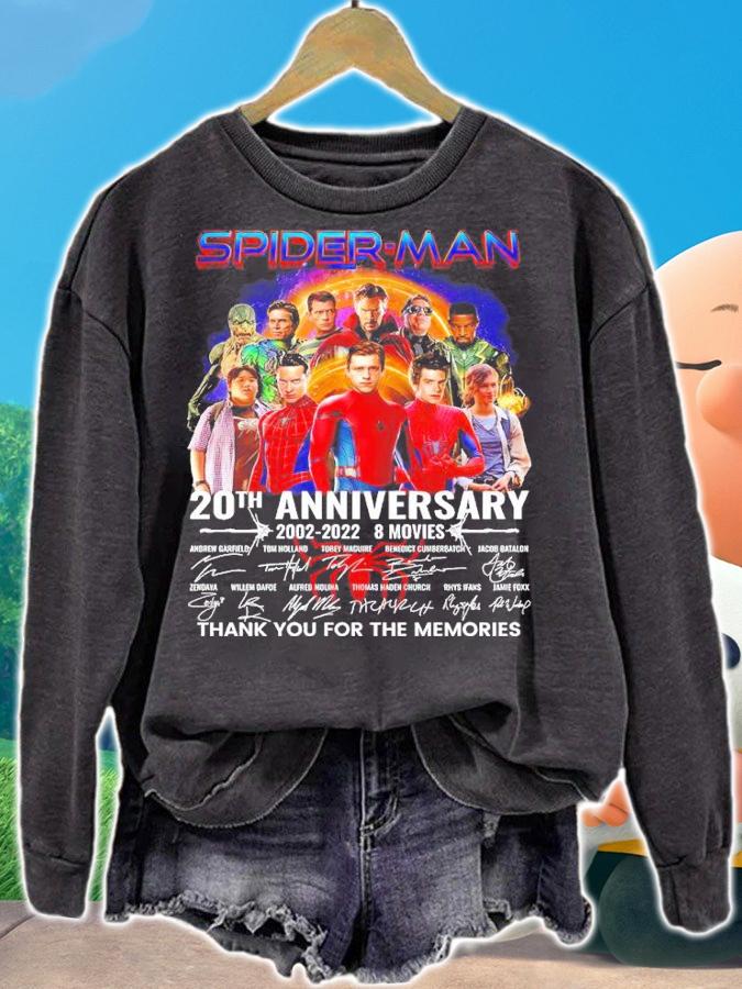 Spider-Man 20th Anniversary 2002-2022 8 Movies Signatures Thank You For The Memories Shirt