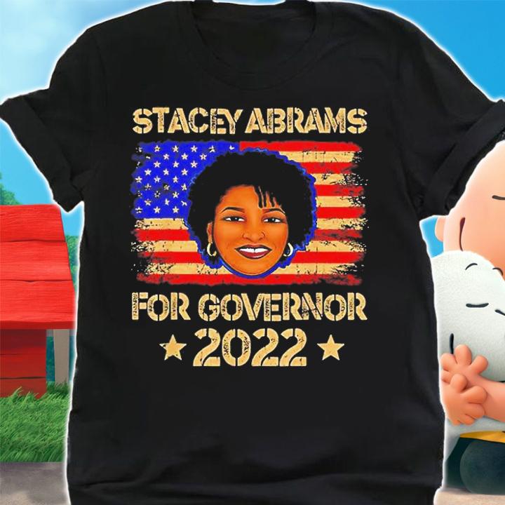 Stacey Abrams For Georgia Governor 2022 Vintage Us Flag T-Shirt shirt