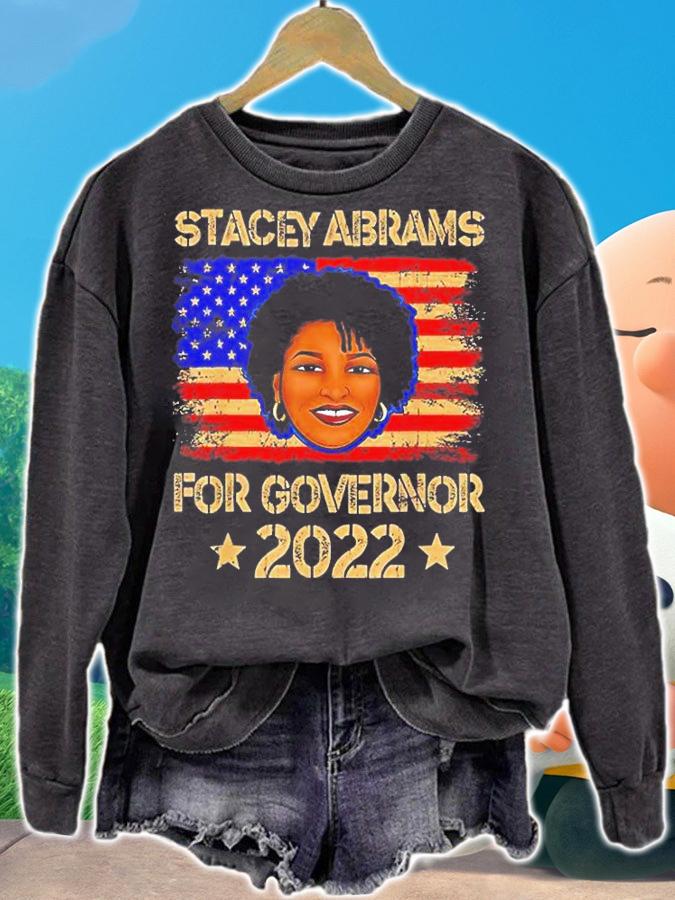 Stacey Abrams For Georgia Governor 2022 Vintage Us Flag T-Shirt sweatshirt