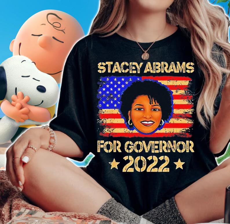 Stacey Abrams For Georgia Governor 2022 Vintage Us Flag T-Shirt woman shirt