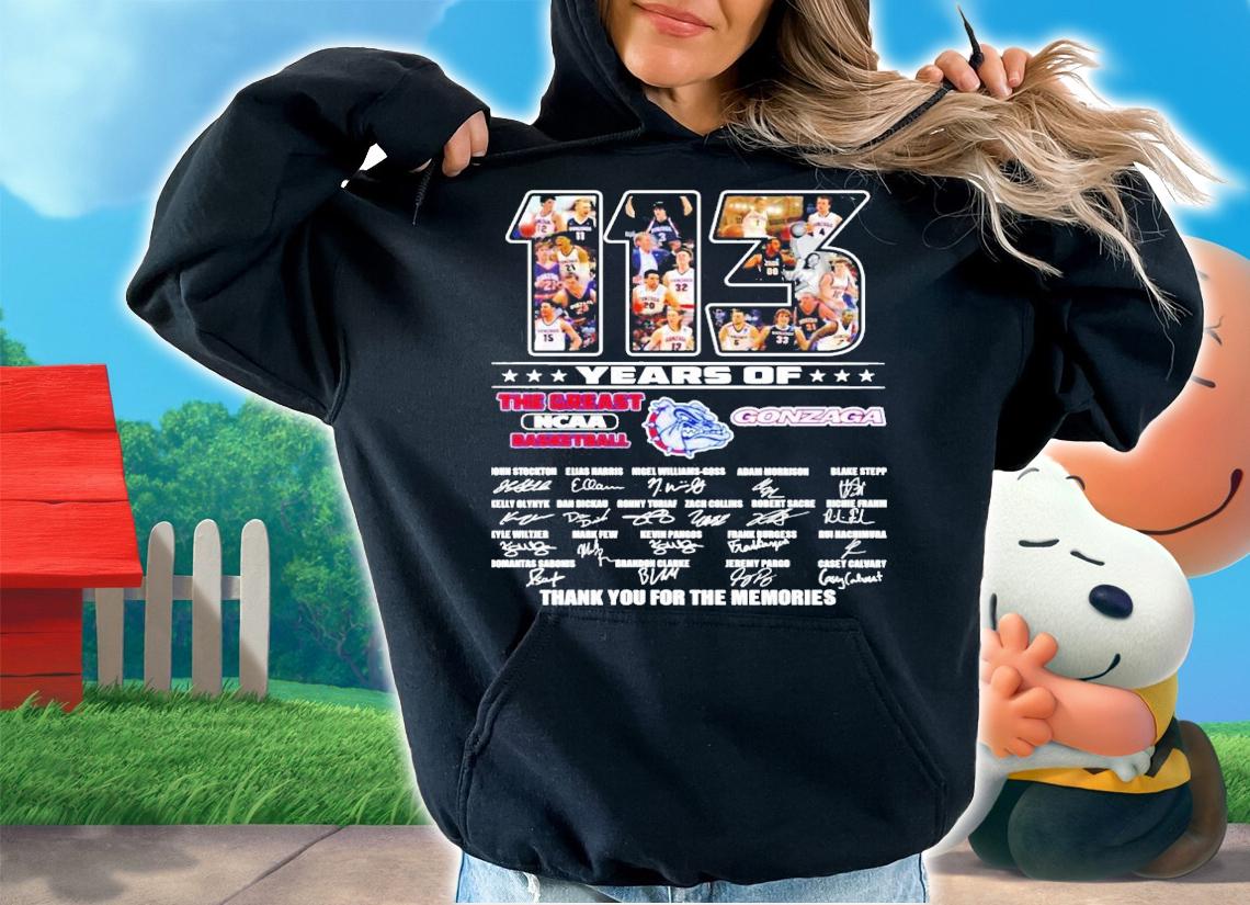 113 years of The Greast NCAA Basketball Gonzaga signature shirt hoodie