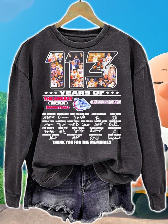 113 years of The Greast NCAA Basketball Gonzaga signature shirt sweatshirt