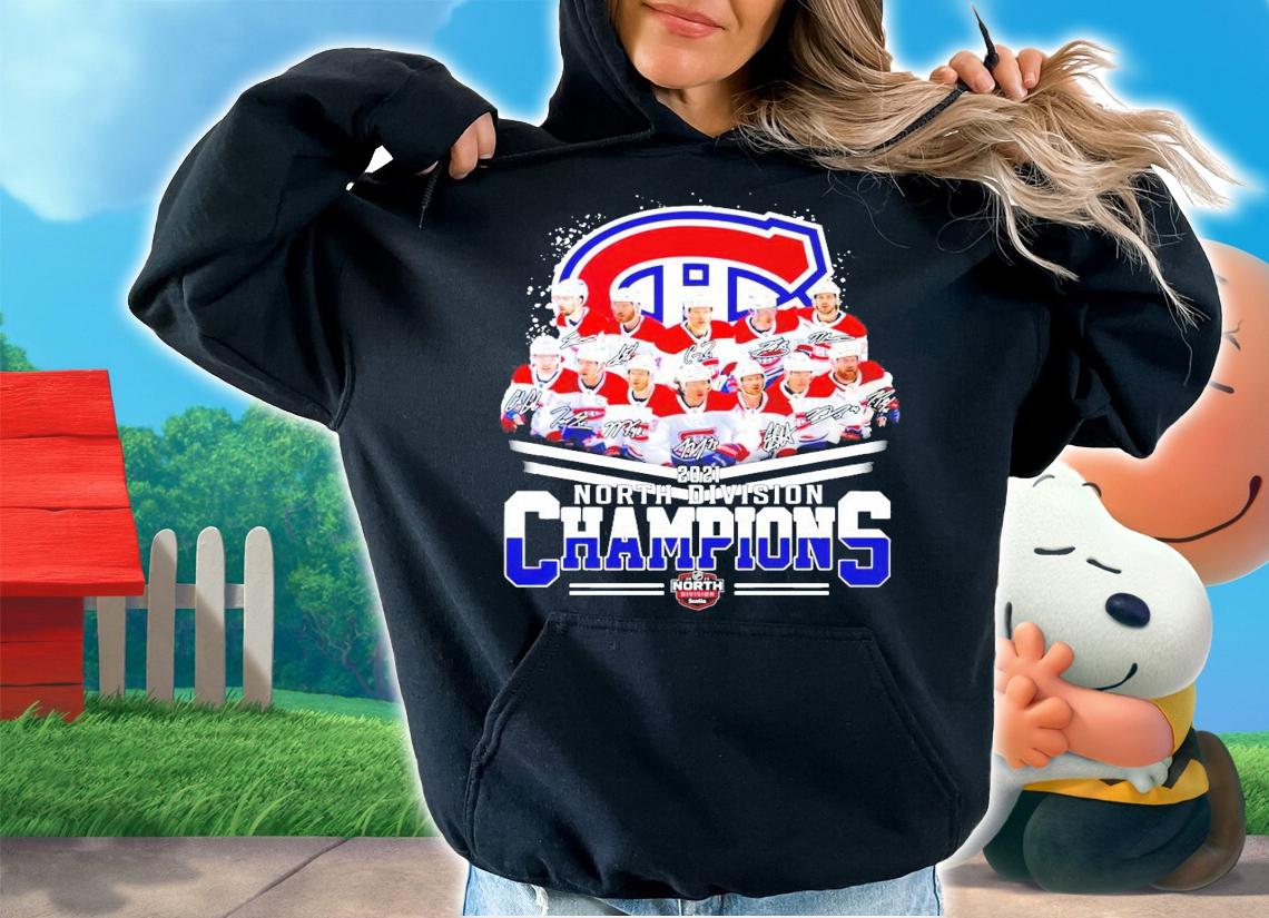 Montreal Canadiens 2021 North Division Champions hockey signature shirt hoodie