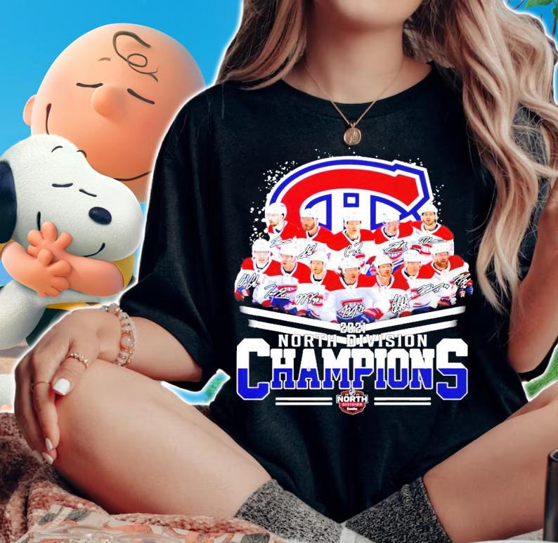 Montreal Canadiens 2021 North Division Champions hockey signature shirt woman shirt