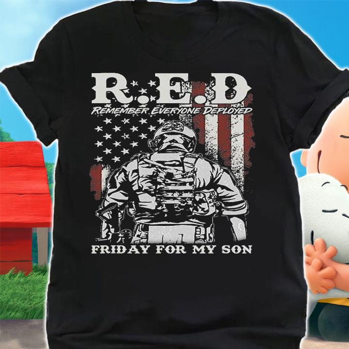 Red Friday Military I Wear Red For My Son Remember Everyone T-Shirt shirt