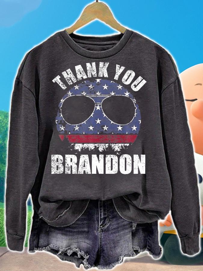 Thank You Brandon Pro Biden American Flag T-Shirt sweatshirt