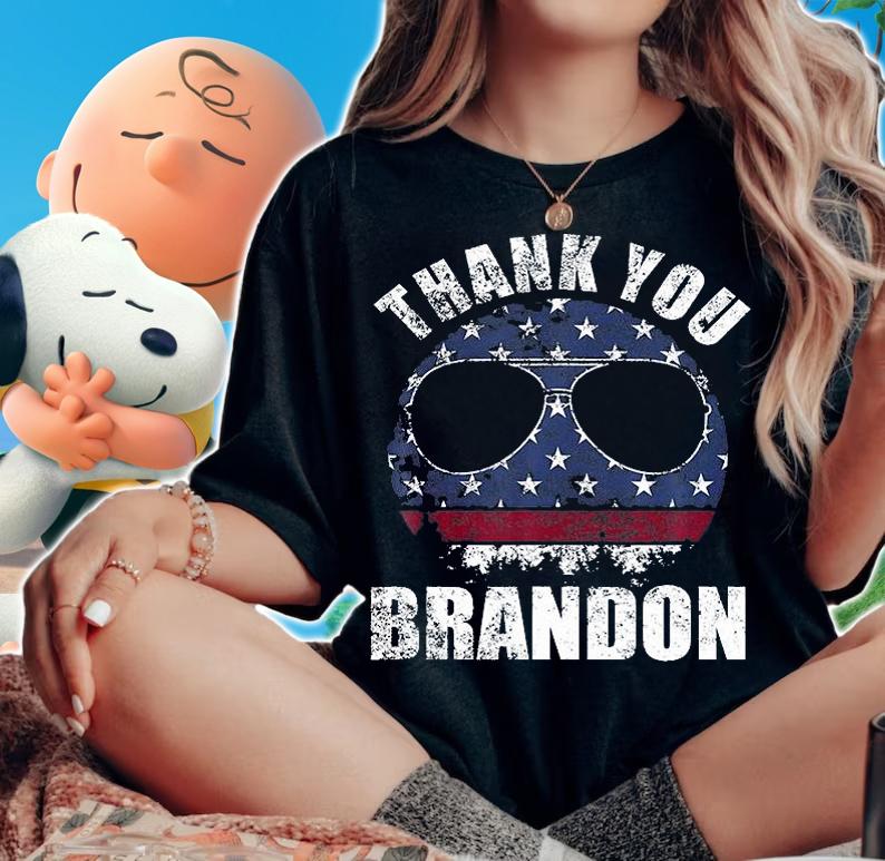 Thank You Brandon Pro Biden American Flag T-Shirt woman shirt