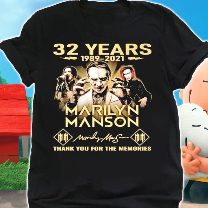 32 years 1989-2021 Marilyn Manson thank you for the memories t-shirt