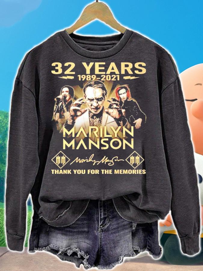32 years 1989-2021 Marilyn Manson thank you for the memories t-shirt