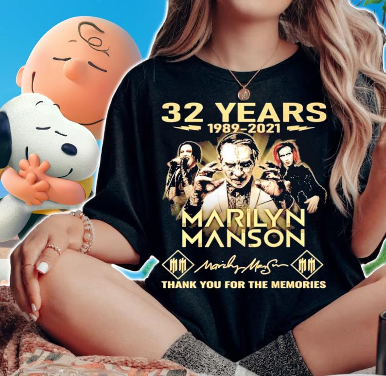 32 years 1989-2021 Marilyn Manson thank you for the memories t-shirt