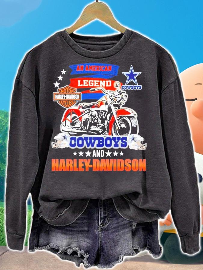 An American Legend Dallas Cowboys and Harley Davidson shirt sweatshirt