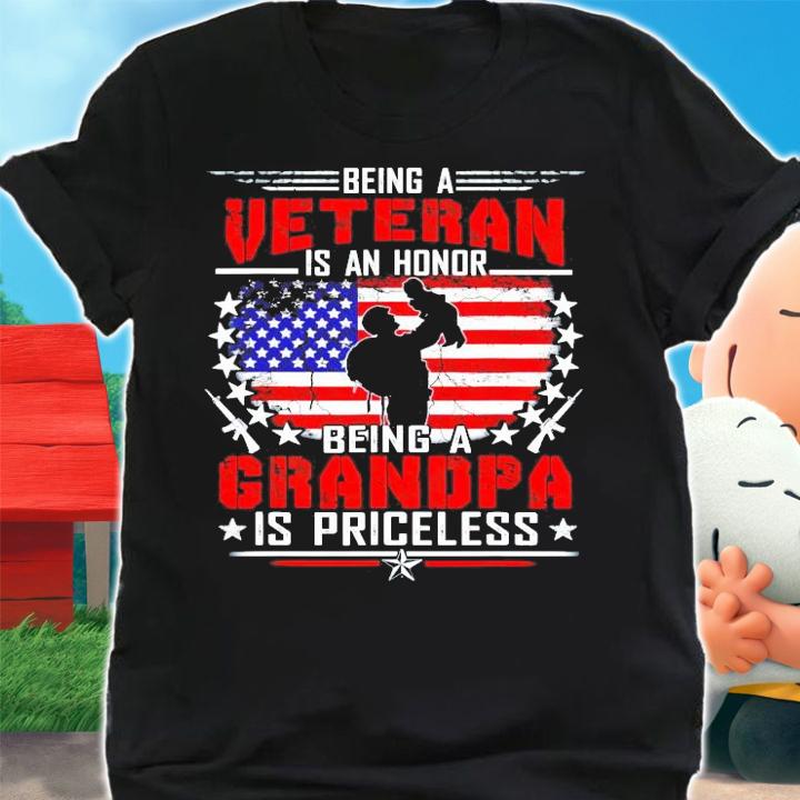Being a Veteran is an honor being a grandpa is priceless shirt shirt