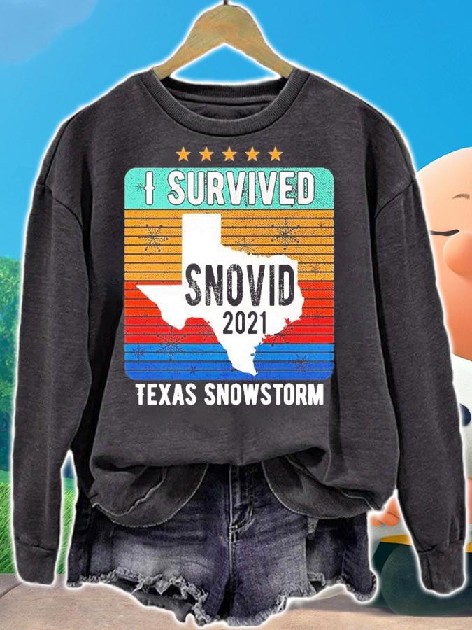 I survived snovid 2021 Texas snowstorm vintage shirt sweatshirt