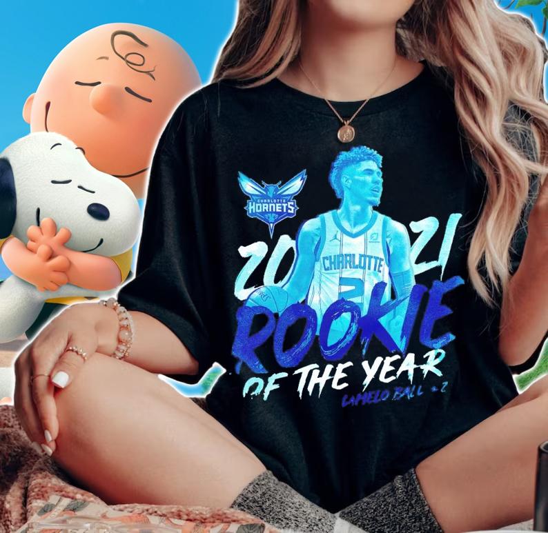 LaMelo Ball Charlotte Hornets 2021 NBA Rookie Of The Year t-shirt