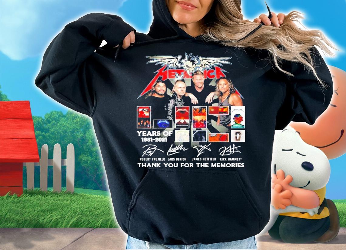 Metallica 40 years 1981-2021 signatures shirt hoodie