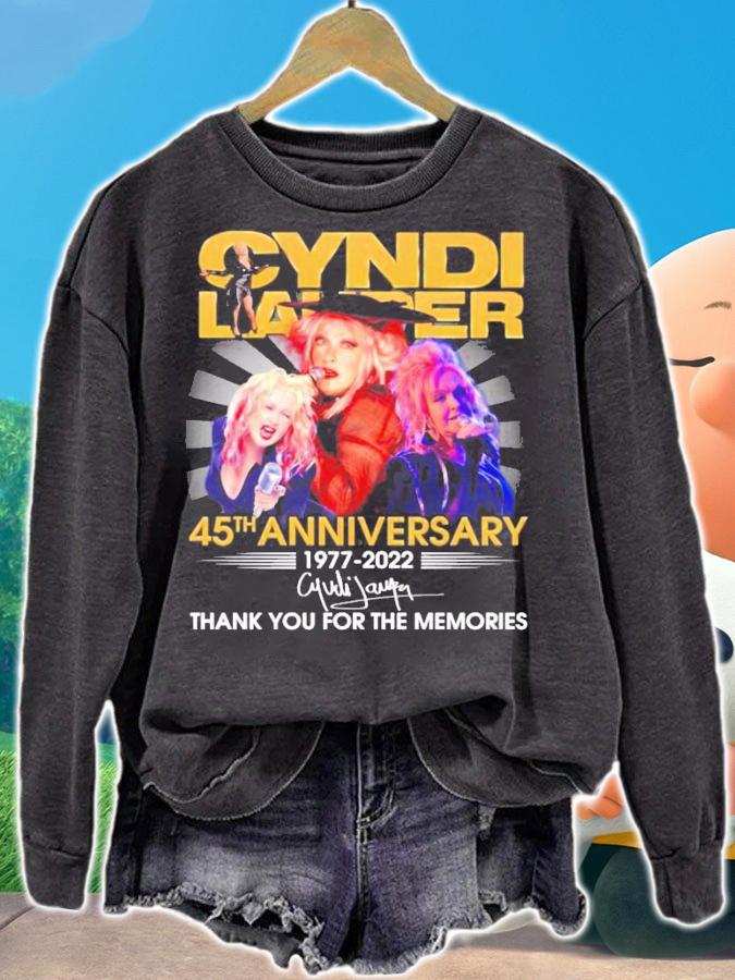 Cyndi Lalider 45th anniversary 1977-2022 signature shirt sweatshirt