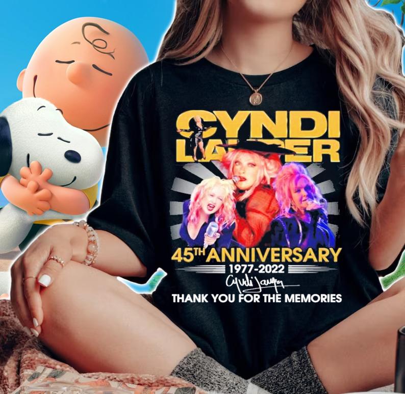 Cyndi Lalider 45th anniversary 1977-2022 signature shirt woman shirt