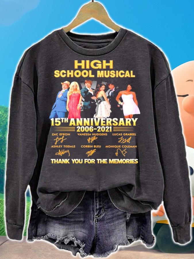 High school musical 15th anniversary 2006-2021 signatures shirt sweatshirt