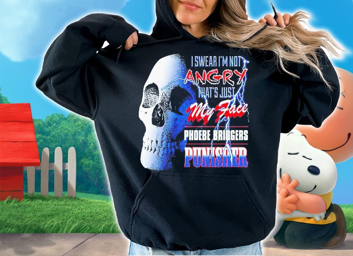 I swear I'm not angry that's just my face Phoebe Bridgers punisher T-shirt