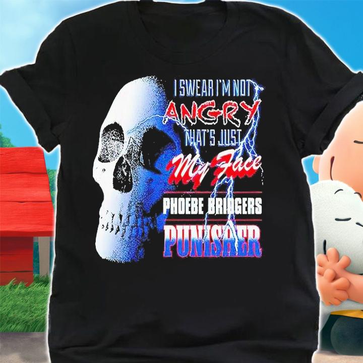 I swear I'm not angry that's just my face Phoebe Bridgers punisher T-shirt